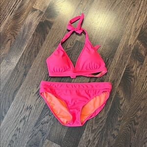 PrAna Swimwear Bikini Set in Coral Pink and Orange